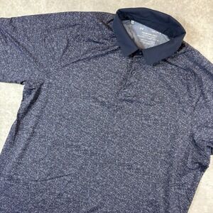 Under Armour The Iso Chill Polo Mens L Blue Dotted Stretch Performance‎ Golf